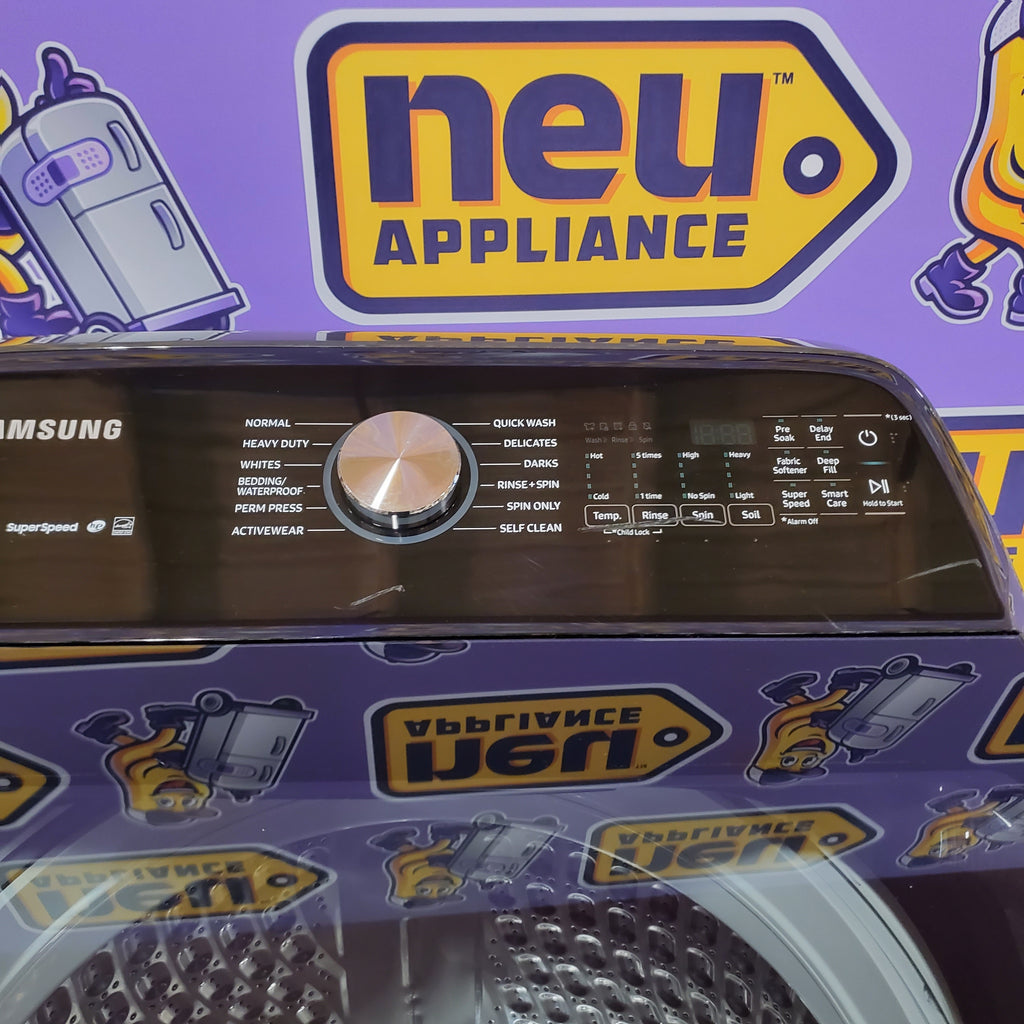 Pictures of Samsung 5.0 cu. ft. Energy Star Top Load Washer with Active Water Jet in Black Stainless Steel 1CR03094 - WA50R5400AV - Certified Refurbished - Neu Appliance Outlet - Discount Appliance Outlet in Austin, Tx