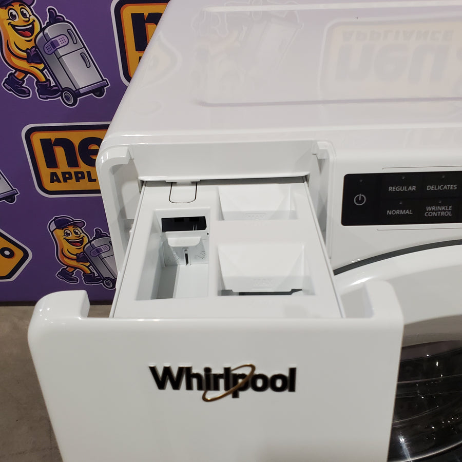 Whirlpool White Closet Depth Front Load 4.3 Cu. Ft. Washer with Intuitive Controls and Single Load Dispenser WFW560CHW - Scratch and Dent (Major)