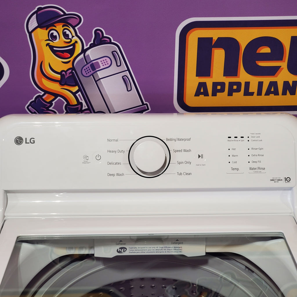 Pictures of LG White Top Load 4.1 Cu. Ft. Washer with TurboDrum Technology WT6105CW - Open Box and LG 7.3 Cu. Ft. Electric Rear Control Ultra Large Capacity Dryer in White with Sensor Dry DLE6100W - Open Box - Neu Appliance Outlet - Discount Appliance Outlet in Austin, Tx