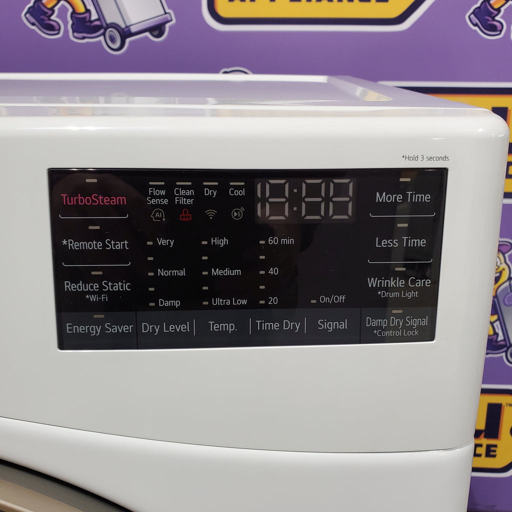LG 7.4 cu. ft. Front Load Electric Dryer with TurboSteam and Sensor Dry Technology in White 31132SD111 - DLEX4000W - Scratch & Dent (Minor)