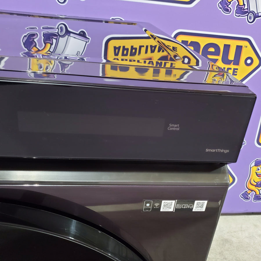 Samsung 7.6 Cu. Ft. Stackable Smart Electric Dryer with Steam and Super Speed Dry in Brushed Black DVE53BB8700V - Scratch & Dent (Moderate)