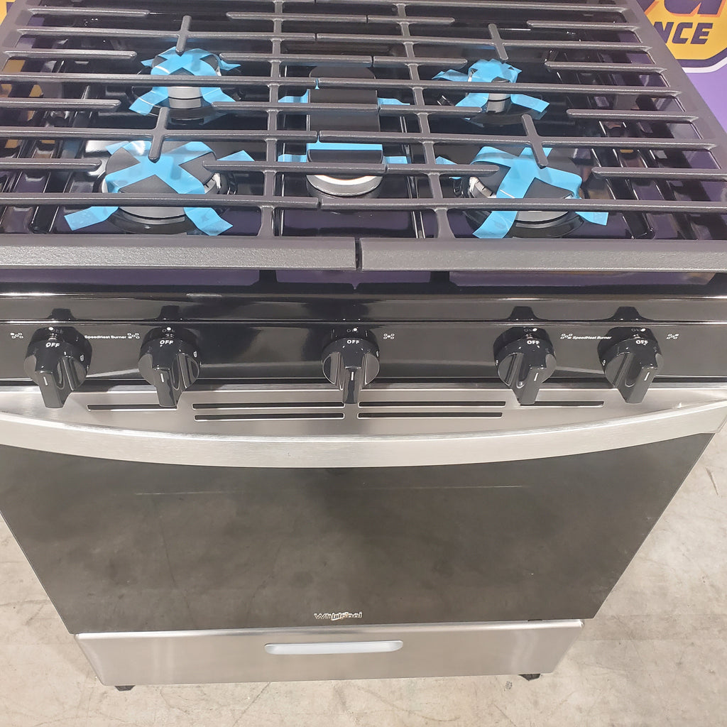Pictures of Whirlpool Stainless Steel 30" 5.1 Cu. Ft. Freestanding Gas Range with Edge to Edge Cooktop - Scratch & Dent - Minor - Neu Appliance Outlet - Discount Appliance Outlet in Austin, Tx