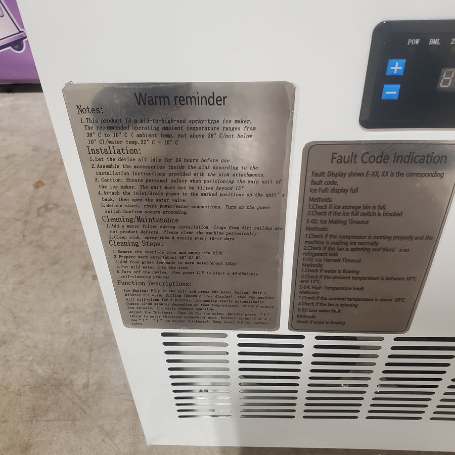 Tittla f130 Lbs/Day Freestanding Built-In Ice Maker, 44 Lb Storage, 24-Piece Gourmet Ice Tray, Spray Ice Making KM24MAK100 - Scratch & Dent (Minor)