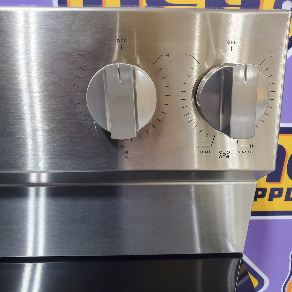 Pictures of Maytag Stainless Steel 30-Inch Wide 5.3 cu. ft. Electric Range With Steam Clean and Edge-to-Edge Ceramic Glass Cooktop MFES4030RS - Scratch & Dent - Minor - Neu Appliance Outlet - Discount Appliance Outlet in Austin, Tx