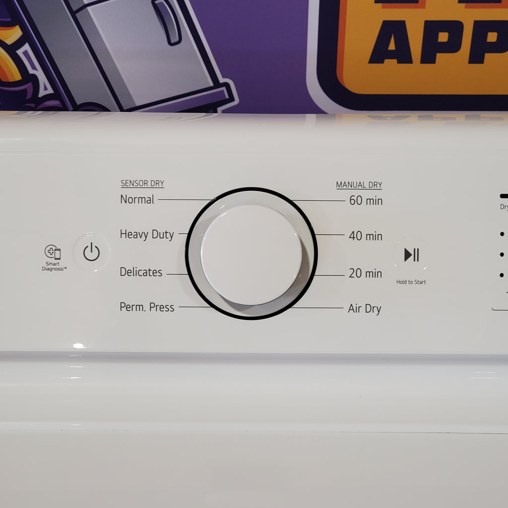 LG 4.3 cu. ft. Capacity Top Load Washer with TurboDrum™ Technology and Impeller WT6100CW - New in Box and LG 7.3 Cu. Ft.  Electric Rear Control Ultra Large Capacity Dryer in White with Sensor Dry DLE6100W - Open Box