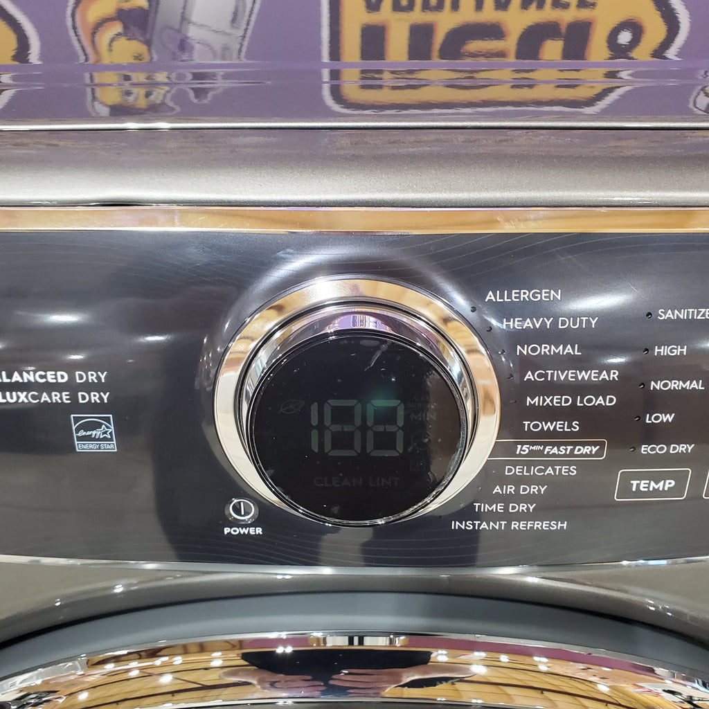 Electrolux Titanium Front Load 600 Series 4.5 Cu. Ft. Washer with Smartboost ELFW7637AT - Scratch & Dent (Minor) and Electrolux 8 cu. ft. vented Front Load Stackable 600 Series Electric Dryer with LuxCare Dry 16098 - ELFE7637AT - Scratch & Dent (Moderate)