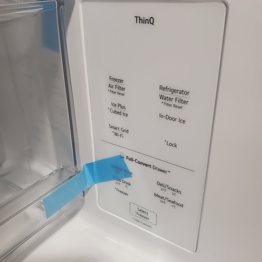 Pictures of Print Proof Stainless Steel 29 cu. ft. Smart Standard-Depth MAX™ 4-Door French Door Refrigerator with Full-Convert Drawer™ LF29H8330S - Scratch & Dent - Minor - Neu Appliance Outlet - Discount Appliance Outlet in Austin, Tx