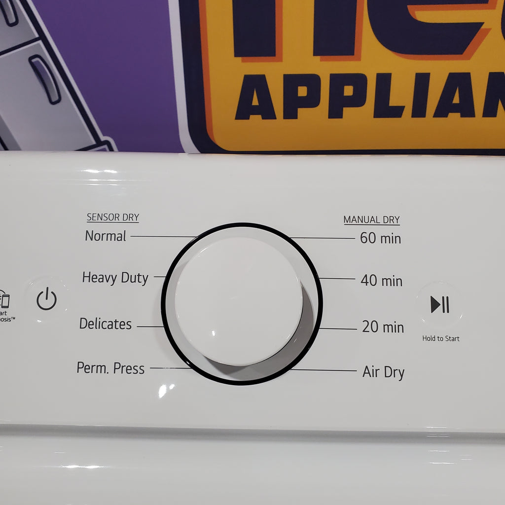 Pictures of LG Top Load 4.1 Cu. Ft. Washer with TurboDrum Technology in White WT6105CW - Scratch & Dent (Minor) and LG 7.3 Cu. Ft. Electric Rear Control Ultra Large Capacity Dryer in White with Sensor Dry 16075 - DLE6100W - Open Box - Neu Appliance Outlet - Discount Appliance Outlet in Austin, Tx