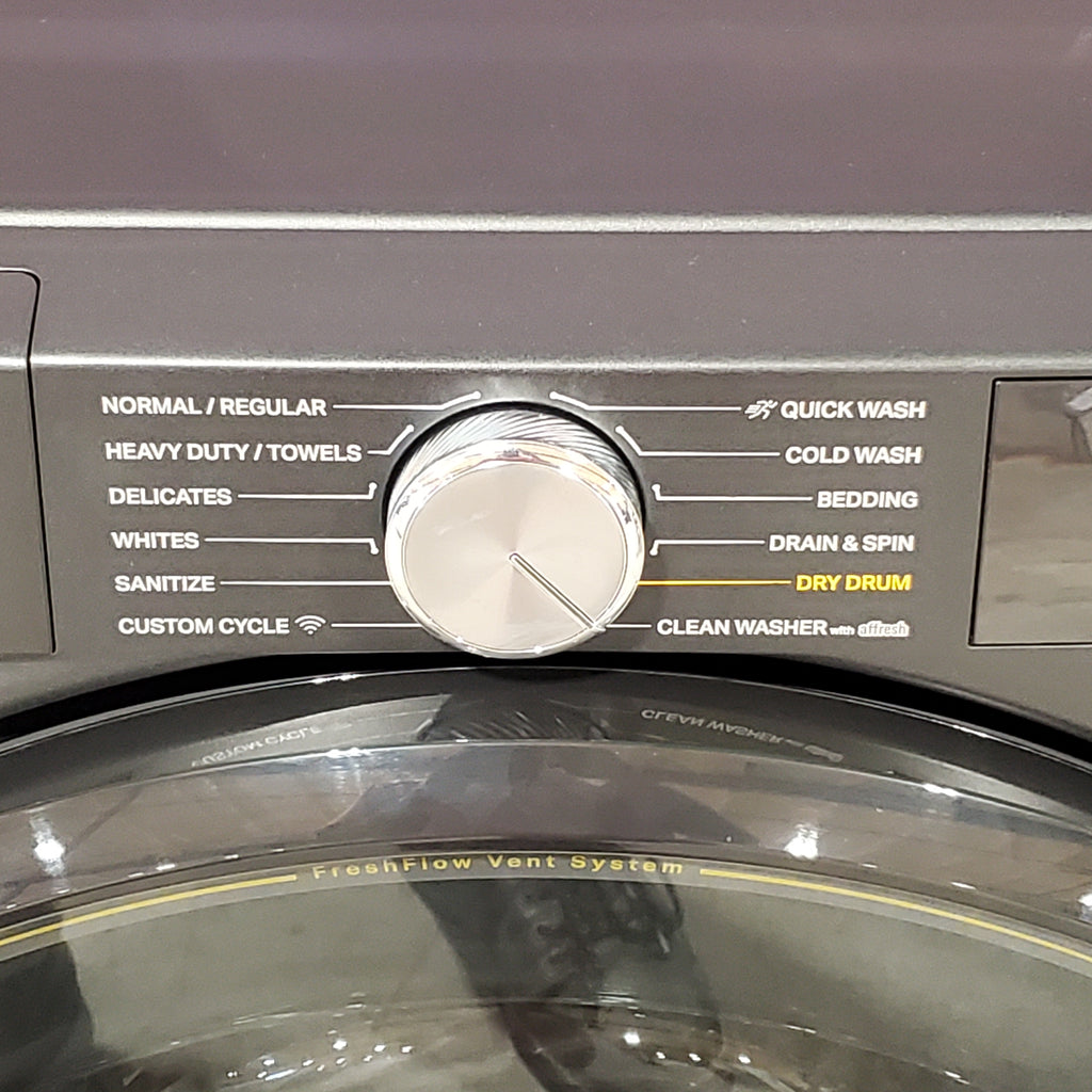 Pictures of Whirlpool 4.5 cu. ft. Smart Front Load ENERGY STAR® Washer with FreshFlow™ Vent System WFW5720RU - Scratch & Dent (Minor) and Whirlpool 7.4 cu. ft. Vented Front Load Electric Dryer in Volcano Black with Wrinkle Shield Option WED5720RU - Open Box - Neu Appliance Outlet - Discount Appliance Outlet in Austin, Tx