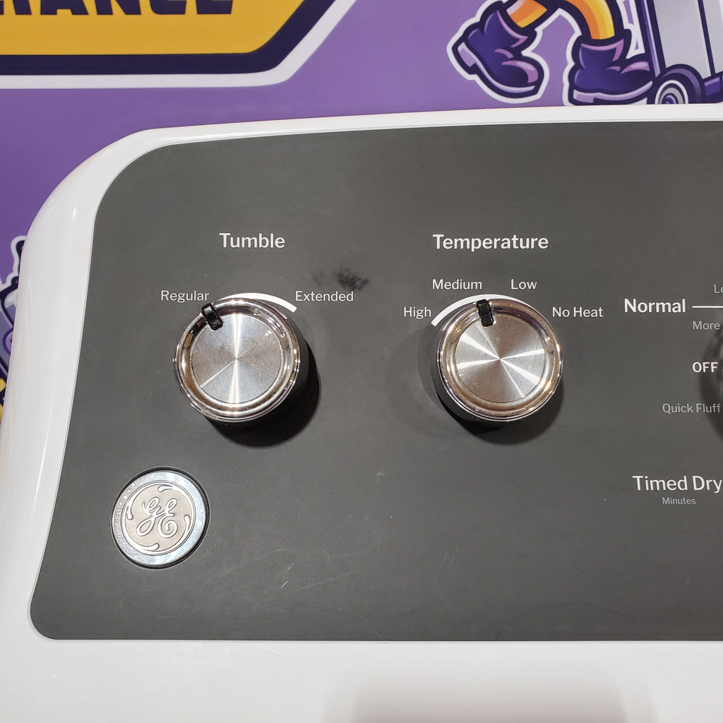 GE 7.2 cu. ft. Capacity Electric Dryer with Up To 120 ft. Venting and Extended Tumble 05CR067 - GTD48EASWWB - Scratch & Dent (Minor)