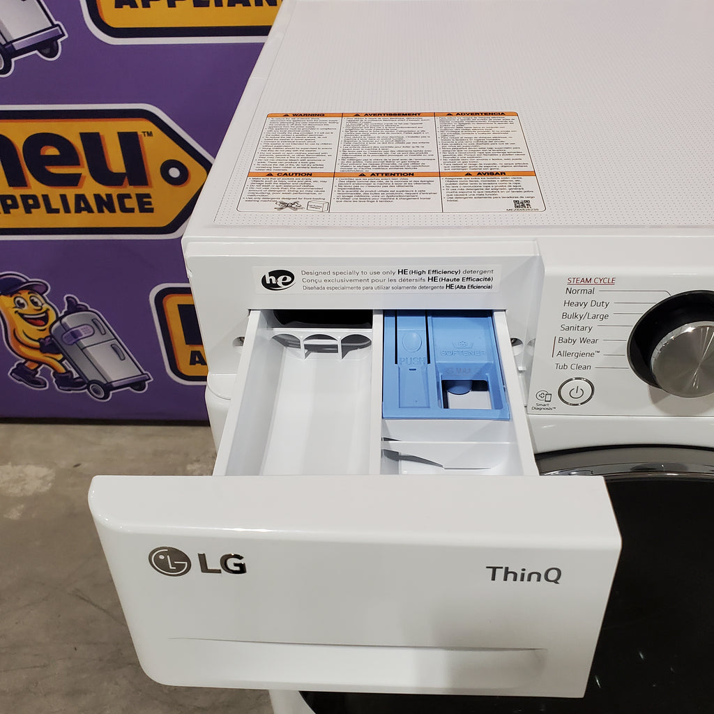 Pictures of LG White 2.4 cu.ft. Smart Wi-fi Enabled Compact Front Load Washer with Built-In Intelligence 251315SD1129 - WM1455HWA - Scratch & Dent (Minor) - Neu Appliance Outlet - Discount Appliance Outlet in Austin, Tx