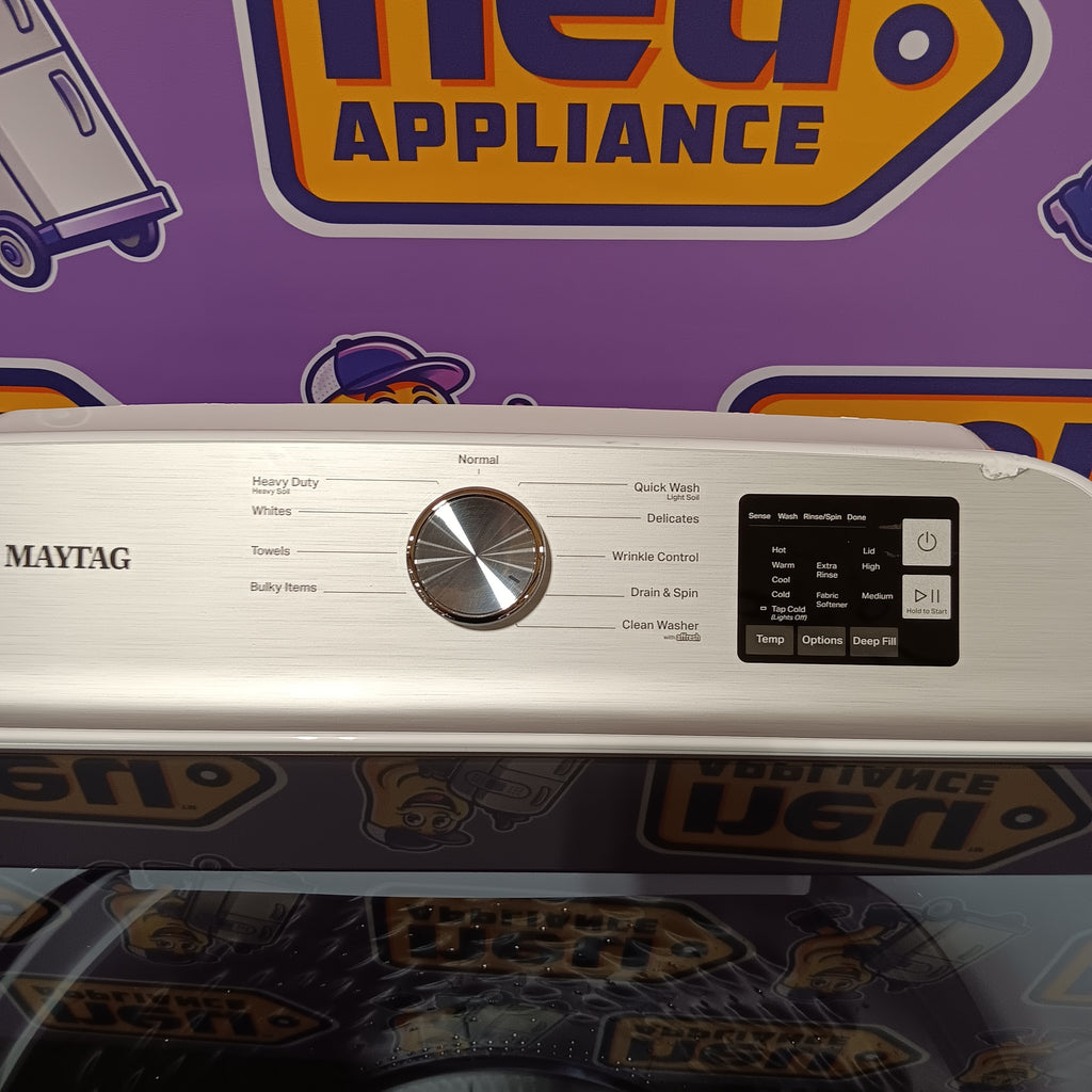 Pictures of Maytag Top Load 4.8 cu ft Washer with Deep Fill and Slow-Close Glass Lid MVW6200KW - Scratch & Dent (Minor) and Maytag 7.0 cu. ft Top Load Gas Dryer with Moisture Sensing 16154 - MGD6200KW - Scratch and Dent (Minor) - Neu Appliance Outlet - Discount Appliance Outlet in Austin, Tx