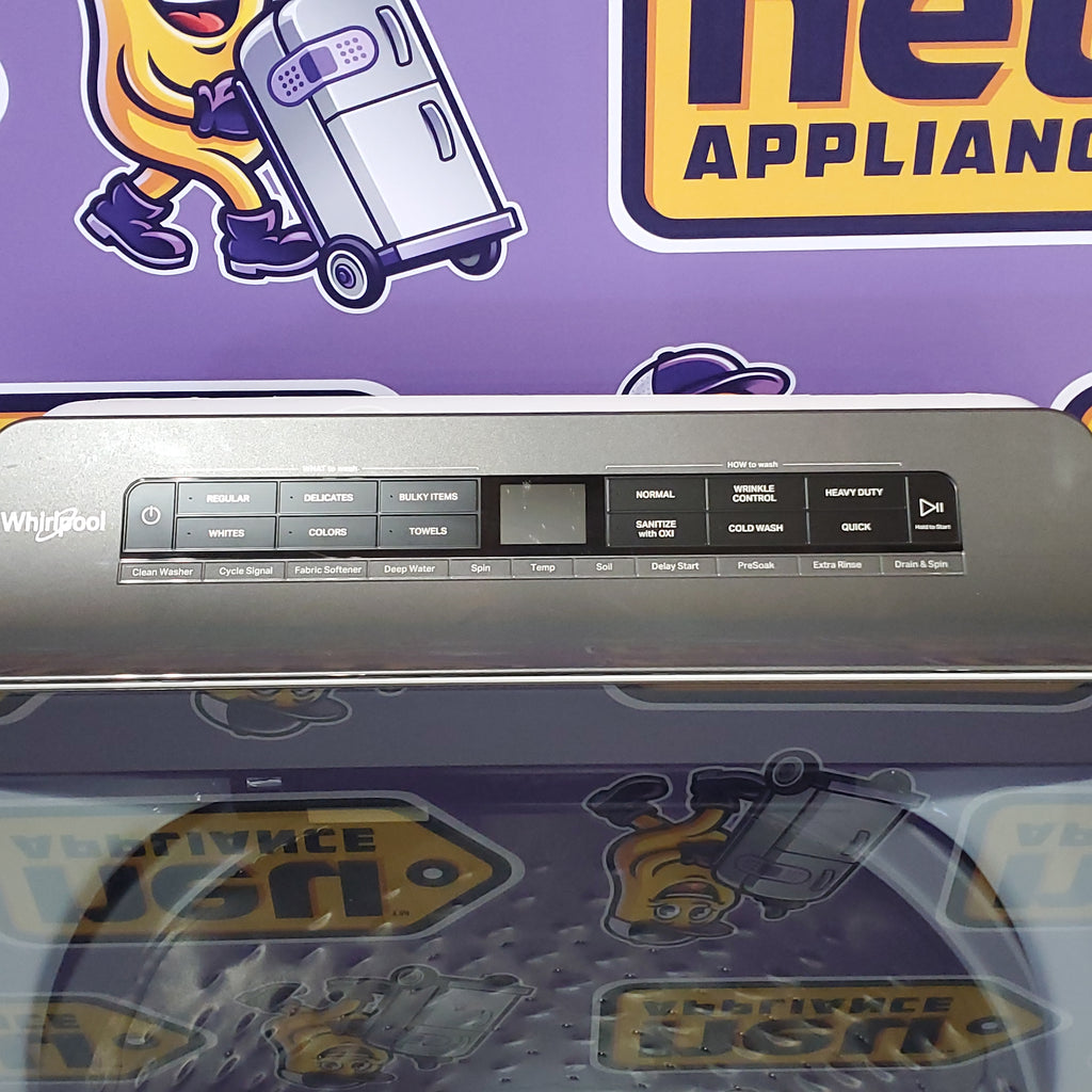 Pictures of Whirlpool High Efficiency Agitator Large Top-Load Washer in White WTW5105HW - Scratch & Dent (Minor) and Whirlpool 7.0 cu. ft. Electric Dryer with Hamper Door 16118 - WED5010LW - Open Box - Neu Appliance Outlet - Discount Appliance Outlet in Austin, Tx