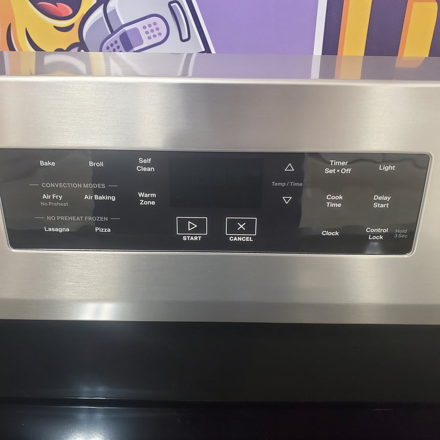 Whirlpool Energy Star Electric Range with Air Cooking Technology, No Preheat Air Fry, Air Baking and Self Clean WFES5030RZ - Open Box