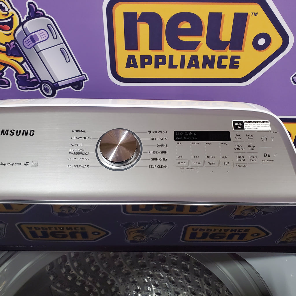 Pictures of Samsung Top Load 5.0 Cu. Ft. Washer with Super Speed in White 1CR04026 - WA50R5400AW - Certified Refurbished - Neu Appliance Outlet - Discount Appliance Outlet in Austin, Tx