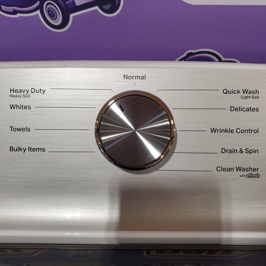 Maytag Top Load 4.8 cu ft Washer with Deep Fill and Slow-Close Glass Lid MVW6200KW - Scratch & Dent (Minor) and Maytag 7.0 cu ft Electric Dryer with Moisture Sensing and Quick Dry Cycle 16241 - MED6200KW - Scratch & Dent (Moderate)