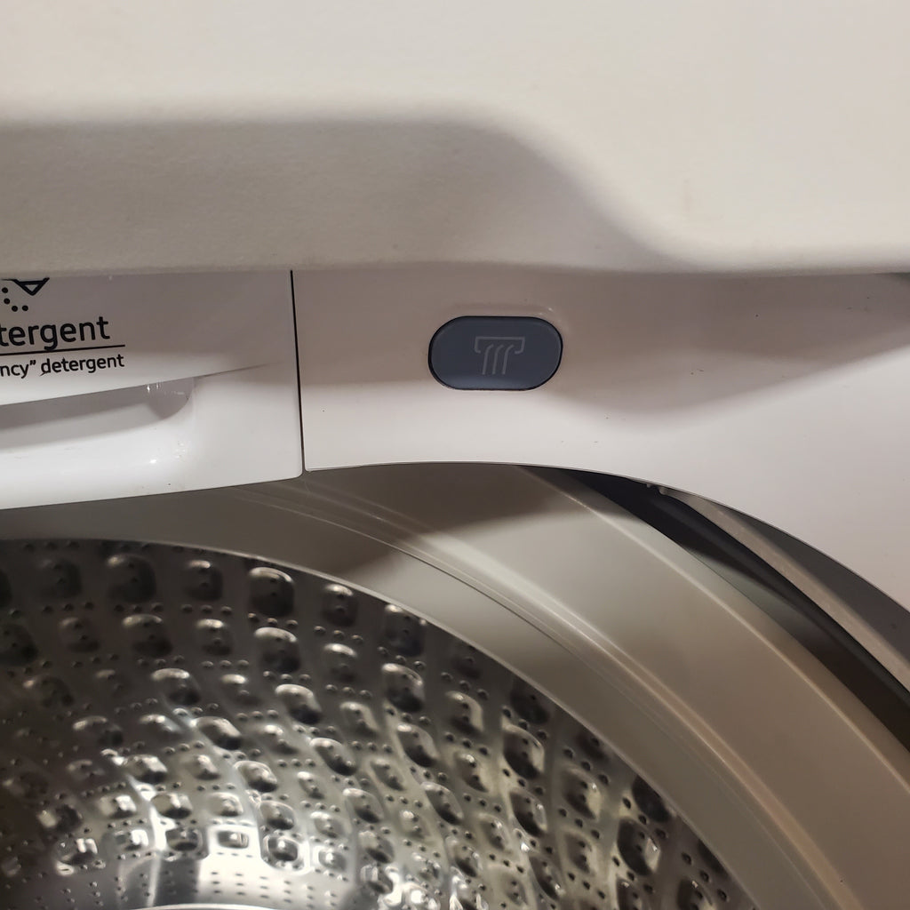 Pictures of Samsung White Top Load 5.0 Cu. Ft. Washer with Super Speed WA50R5400AW - Certified Refurbished and Samsung White Electric 7.4 Cu. Ft. Dryer with Sensor Dry 16035 - DVE50R5200W - Certified Refurbished - Neu Appliance Outlet - Discount Appliance Outlet in Austin, Tx
