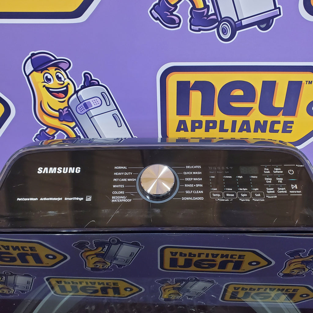 Pictures of Samsung Brushed Navy Blue 5.4 cu. ft. Smart Top Load Washer with Pet Care Solution and Super Speed Wash 1CR0515 - WA54CG7150AD - Certified Refurbished - Neu Appliance Outlet - Discount Appliance Outlet in Austin, Tx