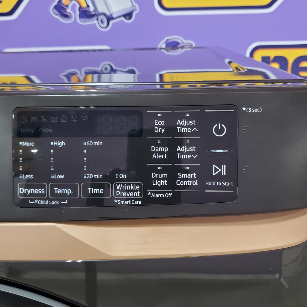 Samsung 7.5 cu. ft. Smart Electric Dryer with Steam Sanitize+ and Sensor Dry in Brushed Black 251310SD873 - DVE50BG8300V - Scratch & Dent (Minor)