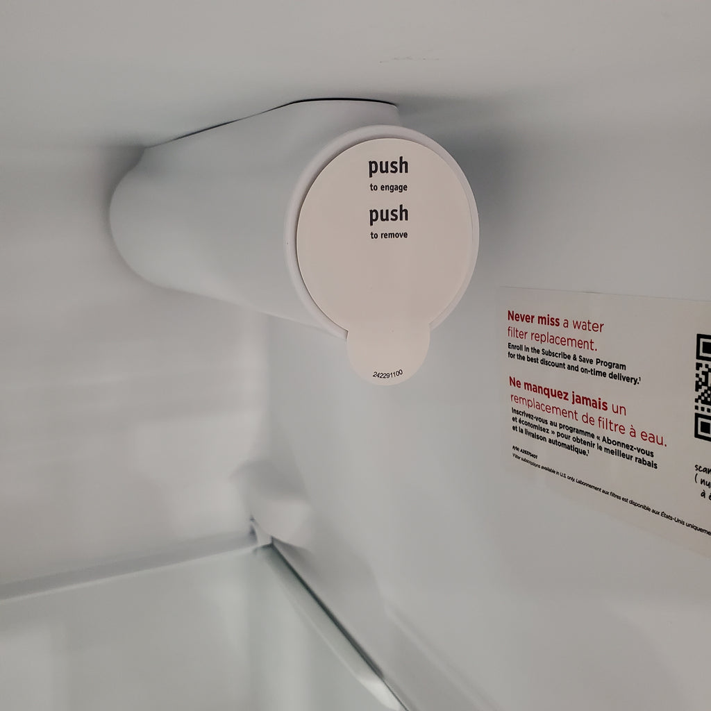 Pictures of Frigidaire 25.6 cu. ft. ENERGY STAR Side by Side Refrigerator with Exterior Water and Ice Dispenser in Stainless Steel FRSS2623AS - Open Box - Neu Appliance Outlet - Discount Appliance Outlet in Austin, Tx