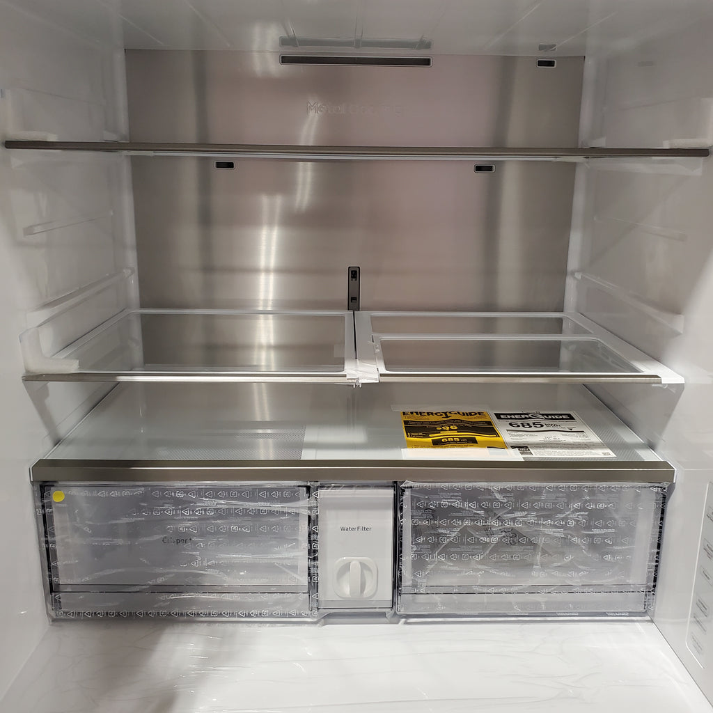 Samsung Bespoke 29 cu ft. 4-Door Standard Depth French Door Smart Refrigerator with Beverage Center Auto Fill Pitcher and Dual Ice Maker with Ice Bites™ in White Glass 25131SD113 - RF29BB86004MAA - Scratch & Dent (Minor)