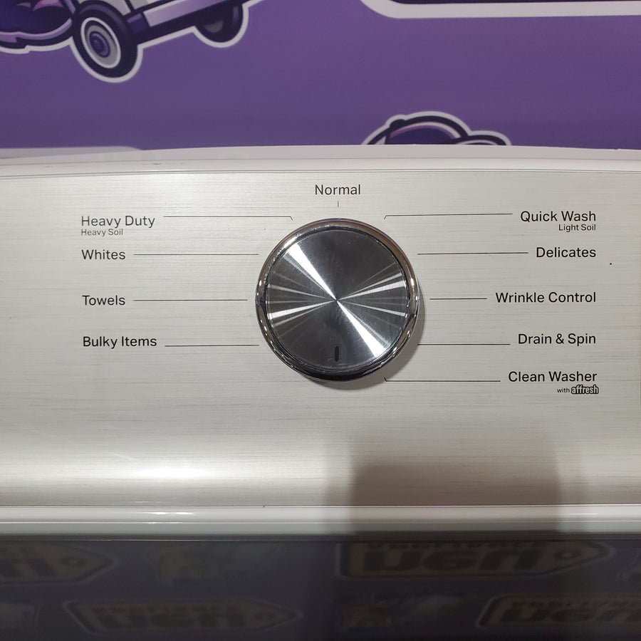Maytag Top Load 4.8 cu ft Washer with Deep Fill and Slow-Close Glass Lid MVW6200KW - Scratch & Dent (Moderate) and Maytag 7.0 cu ft Electric Dryer with Moisture Sensing and Quick Dry Cycle T8713 - MED6200KW - Scratch & Dent (Minor)