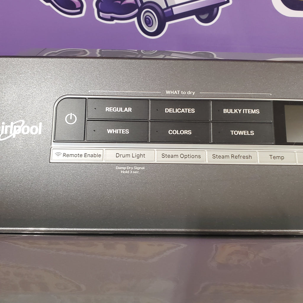 Pictures of Whirlpool Chrome Shadow 5.2 - 5.3 cu. ft. ENERGY STAR Top Load Washer with 2 in 1 Removable Agitator and Load & Go™ dispenser WTW8127LC and 7.4 cu. ft. Top Load Electric Dryer with Advanced Moisture Sensing WED8127LC - Scratch & Dent - Minor - Neu Appliance Outlet - Discount Appliance Outlet in Austin, Tx