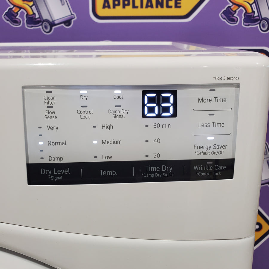 LG 7.4 cu. ft. Ultra Large Capacity Front Load Gas Dryer in White 31133SD158 - DLG3401W - Scratch & Dent (Moderate)
