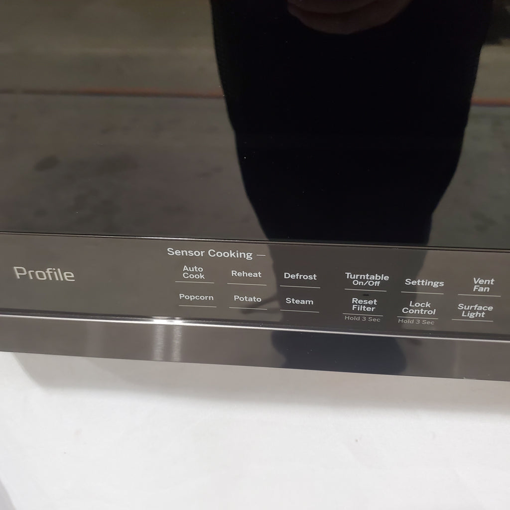 GE Profile™ 2.1 Cu. Ft. Over-the-Range Sensor Microwave Oven 5SD284 - PVM9005BLTS - Scratch & Dent (Minor)
