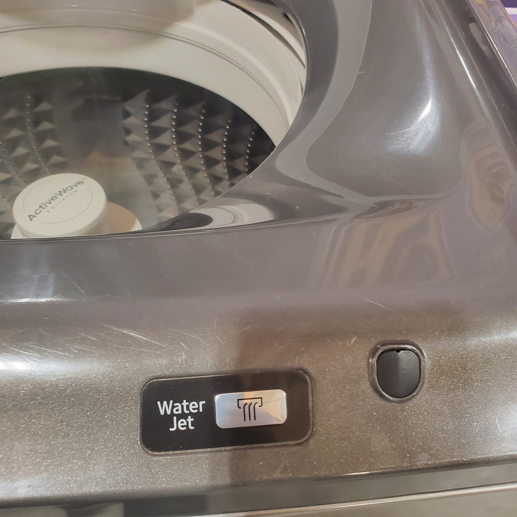 Pictures of Samsung 4.4 cu. ft. Top Load Washer with ActiveWave™ Agitator and Active WaterJet in Platinum 1CR03121 - WA44A3405AP - Certified Refurbished - Neu Appliance Outlet - Discount Appliance Outlet in Austin, Tx