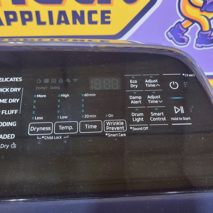 Samsung Stainless Steel 5.0 Cu. Ft. Washer with SuperSpeed and Active WaterJet WA50R5400AV - Certified Refurbished and Samsung Electric 7.4 Cu. Ft. Dryer with PetCare Dry and Steam Sanitize+ DVE54CG7150D - Scratch and Dent (Moderate)