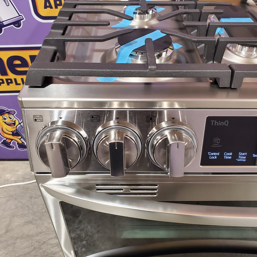 LG 6.9 cu. ft. Smart Gas Double Oven Slide-in Range with InstaView®, ProBake® Convection, Air Fry, and Air Sous Vide LTGL6937F - Open Box