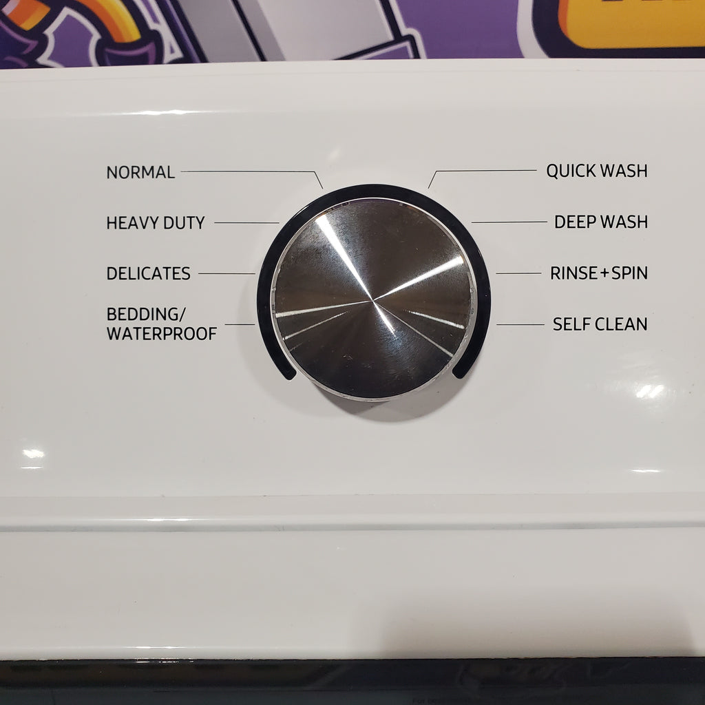 Samsung 4.5 cu. ft. Top Load Washer with Vibration Reduction Technology+ in White WA45T3200AW - Certified Refurbished and Samsung 7.2 cu. ft. Electric Dryer with Sensor Dry in White 16061 - DVE45T3200W - Open Box