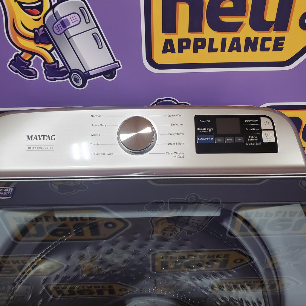 Maytag 5.2 Cu. Ft. Top Load Agitator Washer with Extra Power and Smart Appliance MTW6205RW - Open Box and Maytag 7.4 Cu. Ft. Top Load Electric Dryer with Extra Power and Advanced Moisture Sensing 16103 - MED6205RW - Open Box