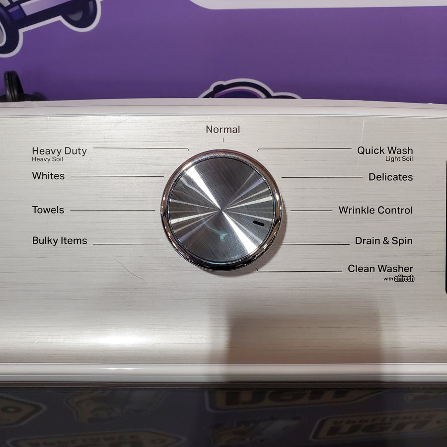 Maytag Top Load 4.8 cu ft Washer with Deep Fill and Slow-Close Glass Lid MVW6200KW - Scratch & Dent (Minor) and Maytag 7.0 cu ft Electric Dryer with Moisture Sensing and Quick Dry Cycle 16195 - MED6200KW - Scratch & Dent (Moderate)
