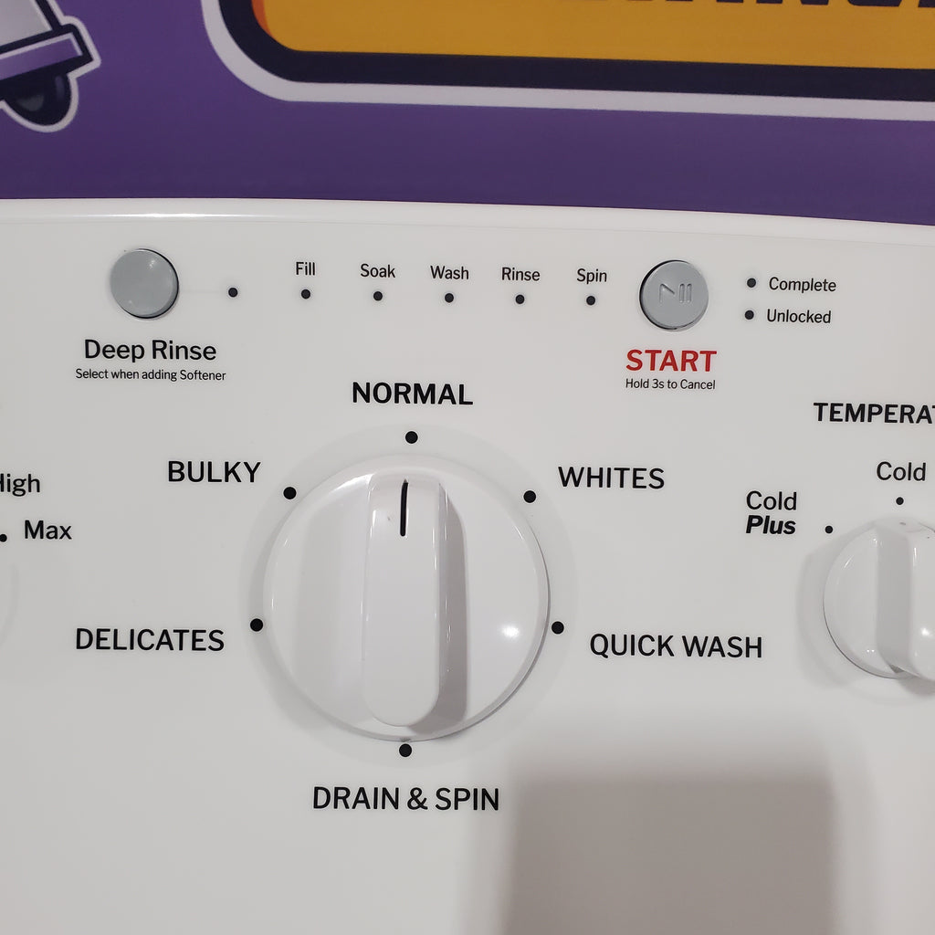 Hotpoint® 4.0 cu. ft. Capacity Washer with Cold Plus and Water Level Control HTW265ASWWW - Scratch & Dent (Minor) and Hotpoint® 6.2 cu. ft. vented Electric Dryer with Auto Dry 16145 - HTX26EASWWW - Certified Refurbished