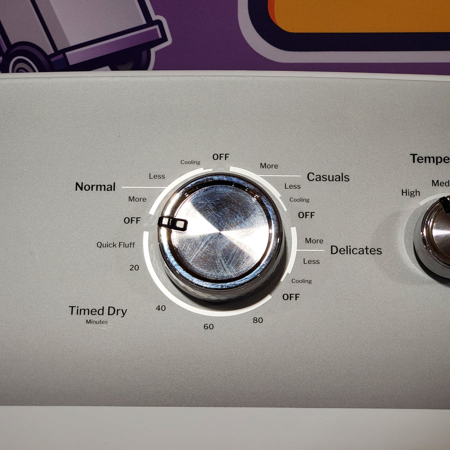 GE White Electric 7.2 Cu. Ft. Capacity Dryer with Up to 120 Ft. Venting and Reversible Door 1CR04122 - GTD38EASWWS - Certified Refurbished