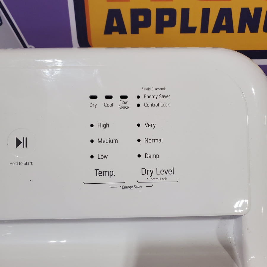 LG ENERGY STAR 7.3 cu. ft. Gas Dryer with Dial-A Cycle Knob and FlowSense Duct Clogging Indicator  31131SD58 - DLG6101W - Scratch & Dent (Minor)