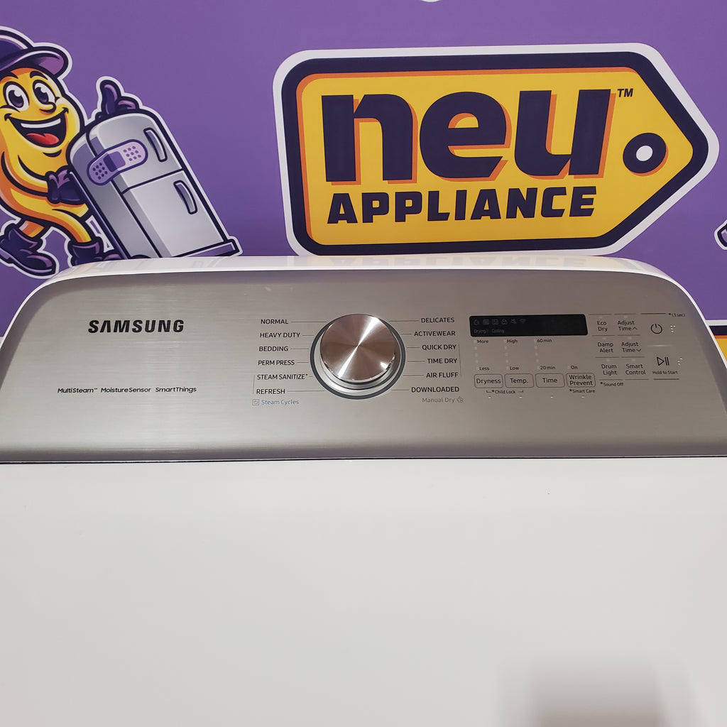 Pictures of Samsung White Top Load 5.0 Cu. Ft. Washer with Super Speed WA50R5400AW - Certified Refurbished and Samsung Front Load Electric Dryer with with Steam Sanitize+ 16111 - DVE52A5500W - Scratch & Dent (Minor) - Neu Appliance Outlet - Discount Appliance Outlet in Austin, Tx