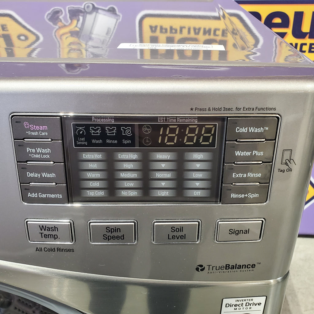 Pictures of LG 4.5 cu. ft. Ultra Large Capacity Front Load Washer with Steam Technology in White 05121CR83 - WM3670HVA - Scratch & Dent (Moderate) - Neu Appliance Outlet - Discount Appliance Outlet in Austin, Tx