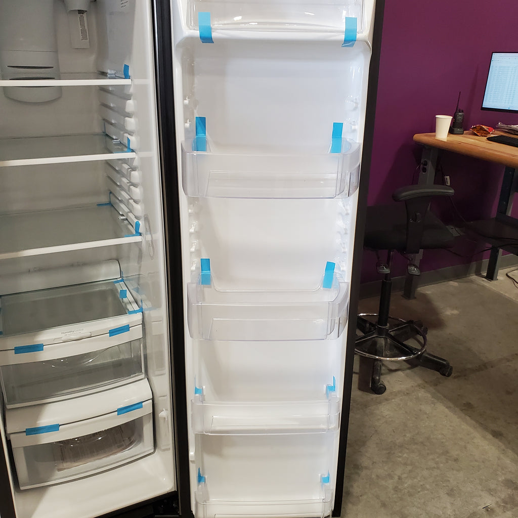 Pictures of GE 25.3 Cu. Ft. Side-By-Side Refrigerator in Fingerprint Resistant Stainless Steel GSS25GYPFS - Scratch & Dent (Minor) - Neu Appliance Outlet - Discount Appliance Outlet in Austin, Tx