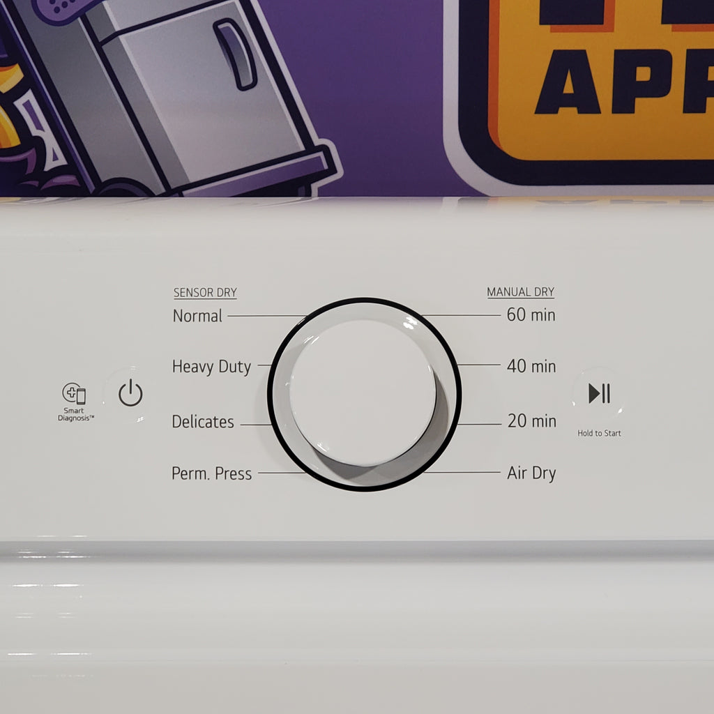Pictures of LG 7.3 Cu. Ft. Electric Rear Control Ultra Large Capacity Dryer in White with Sensor Dry DLE6100W - Open Box - Neu Appliance Outlet - Discount Appliance Outlet in Austin, Tx