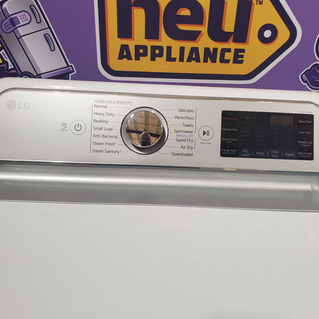 Pictures of LG White Top Load 5.0 Cu. Ft. Mega Capacity Washer with TurboDrum Technology WT7150CW - New in Box and LG White Electric 7.3 Cu. Ft. Ultra Large Capacity Smart Wi-Fi Enabled Dryer with TurboSteam DLEX7900WE - Certified Refurbished - Neu Appliance Outlet - Discount Appliance Outlet in Austin, Tx