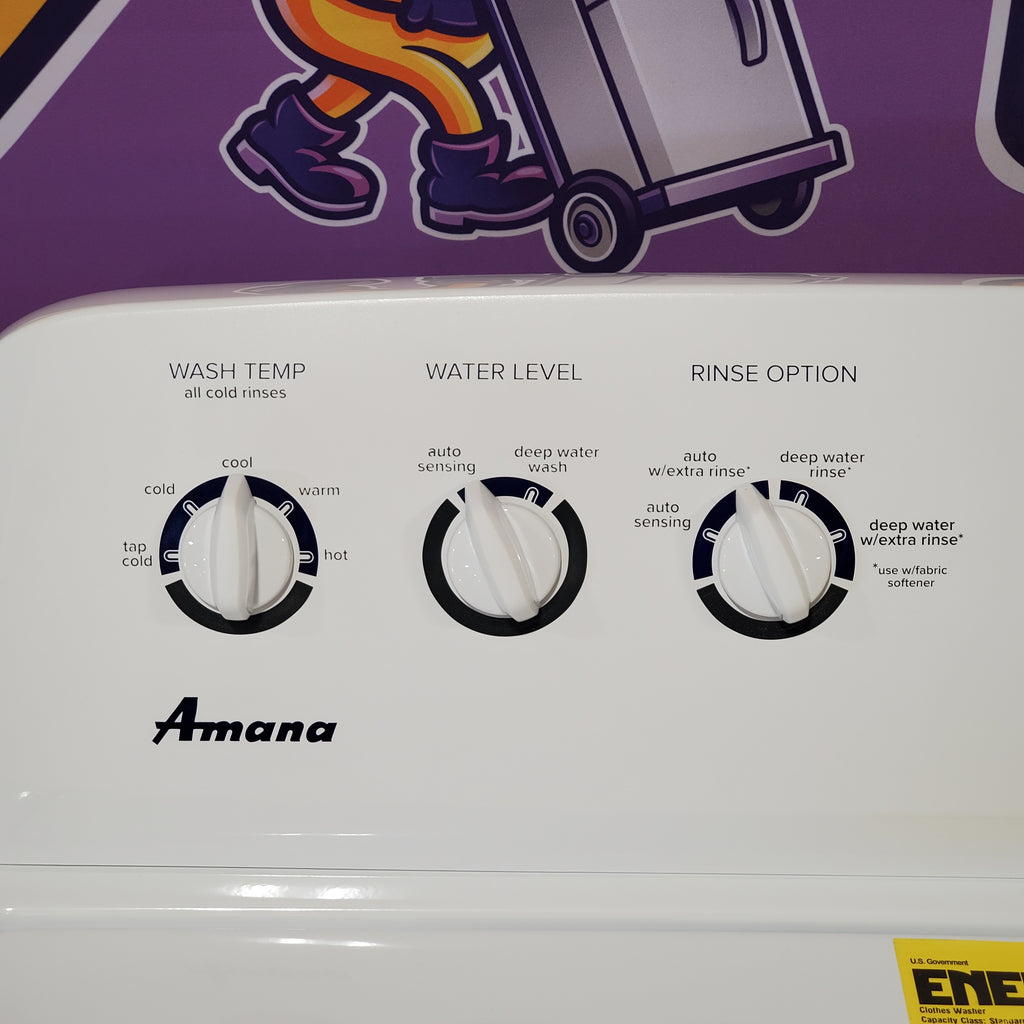 Pictures of Amana Top Load 3.8 Cu. Ft. Washer with High Efficiency Agitator in White NTW4519JW - Open Box - Neu Appliance Outlet - Discount Appliance Outlet in Austin, Tx