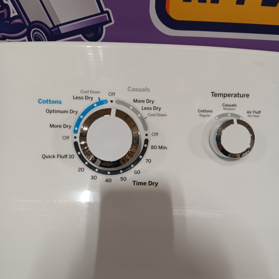 GE White Top Load 4.0 Cu. Ft. Capacity Washer with Stainless Steel Wash Basket GTW325ASWWW - New in Box and GE® 7.2 cu. ft. Capacity Aluminized Alloy Drum Electric Dryer 16236 - GTD33EASKWW - Certified Refurbished