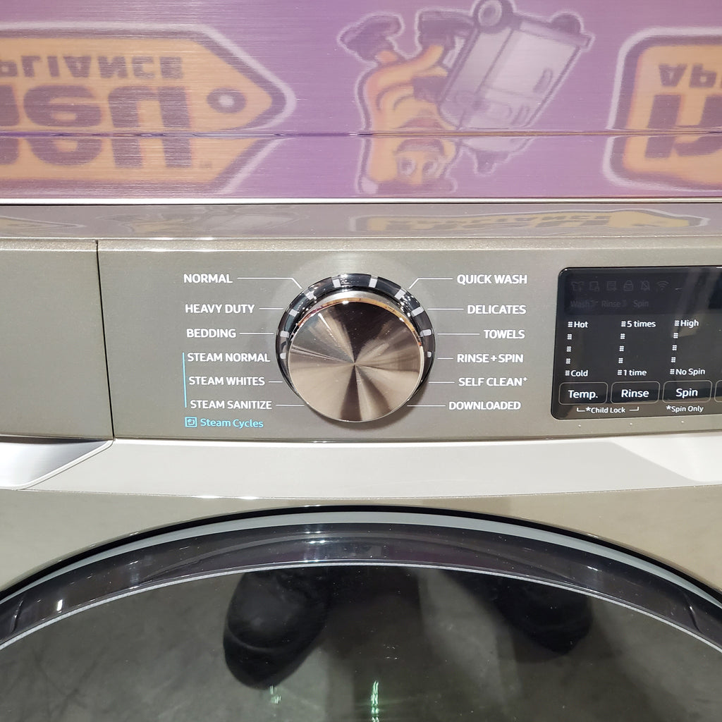 Samsung 4.5 cu. ft. Large Capacity Smart Front Load Washer with Super Speed Wash in Platinum 5SD188 - WF45B6300AP - Scratch & Dent (Minor)