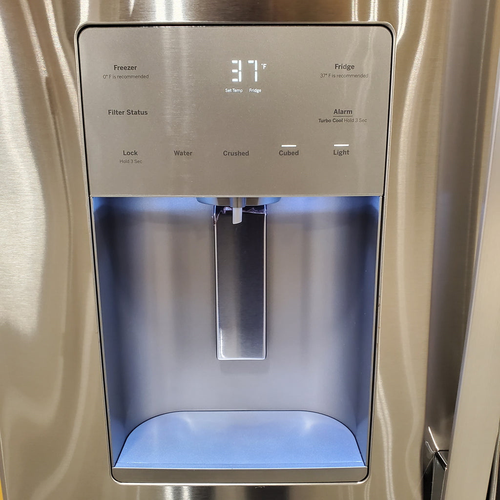 GE 20.6 cu. ft. Counter Depth French Door Refrigerator in Fingerprint Resistant Stainless, ENERGY STAR 31133SD138 - GYE21JYMFS - Scratch & Dent (Moderate)