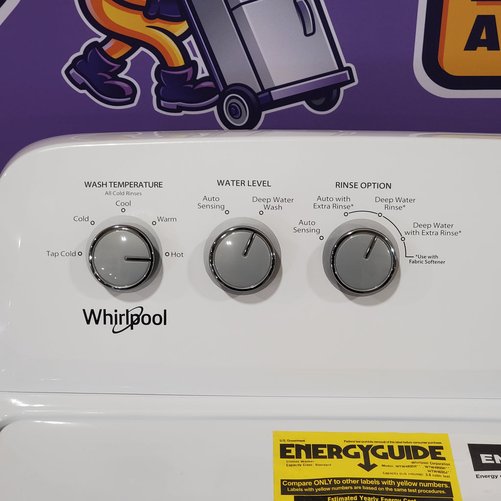 Whirlpool 3.8 cu. ft. White Top Load Washing Machine with Soaking Cycles WTW4855HW - Scratch & Dent (Minor)