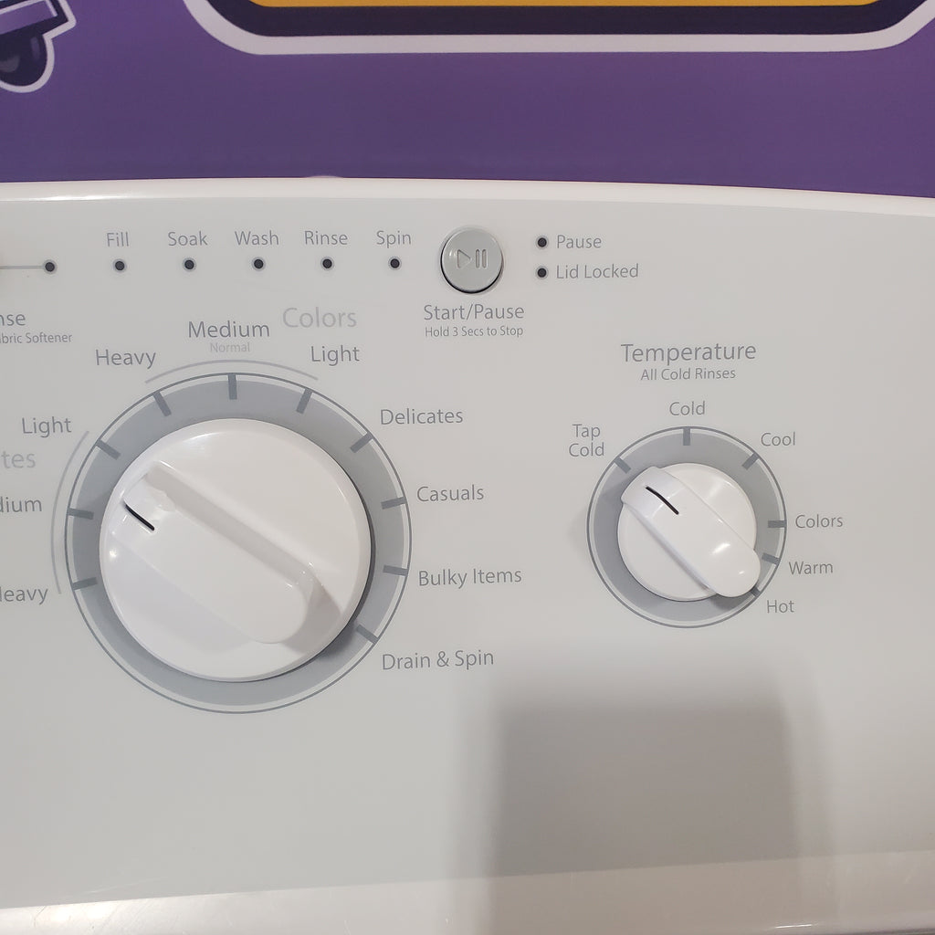 Pictures of Hotpoint White 3.8 Cu. Ft. Washer with Stainless Steel Basket HTW240ASKWS and Hotpoint White Electric 6.2 Cu. Ft. Dryer With Upfront Lint Filter HTX24EASKWS - Certified Refurbished - Neu Appliance Outlet - Discount Appliance Outlet in Austin, Tx