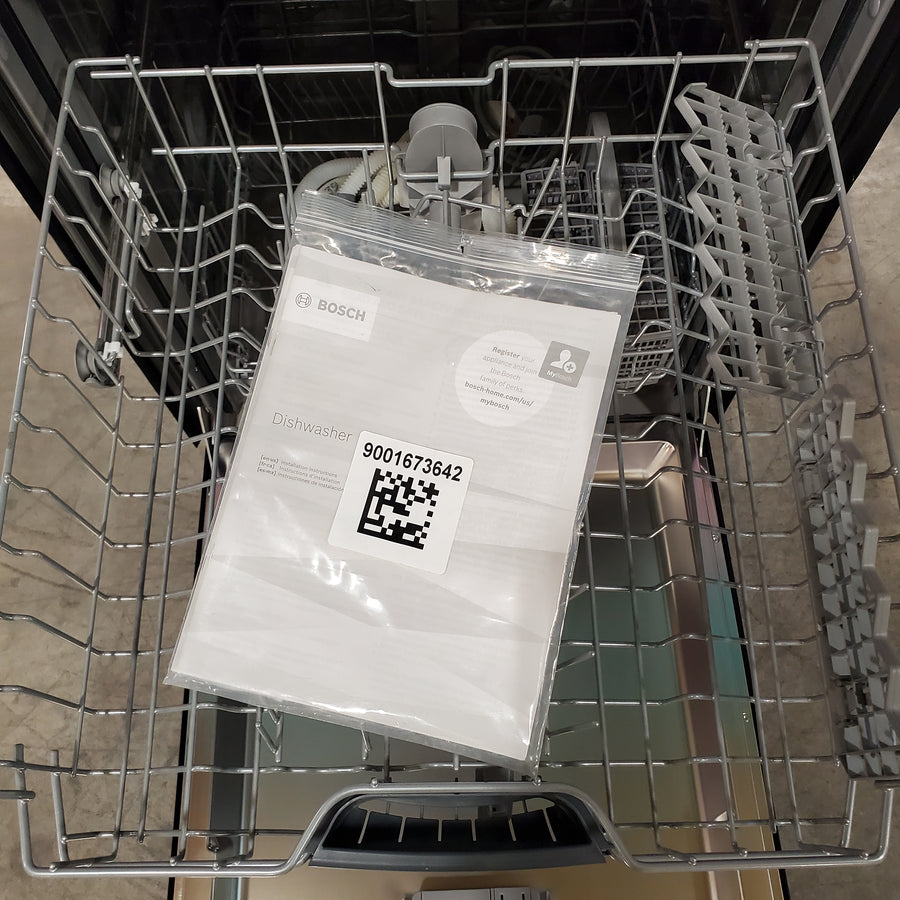 Bosch 100 Series 24" Front Control Smart Built-In Hybrid Stainless Steel Tub Dishwasher with 50dBA in Black SHE3AEM6N - Open Box